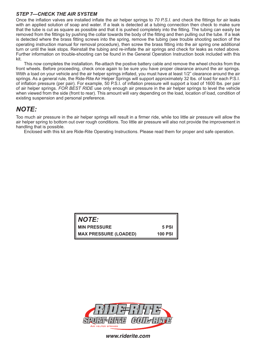 Rite-Ride 2564 User Manual | Page 4 / 13