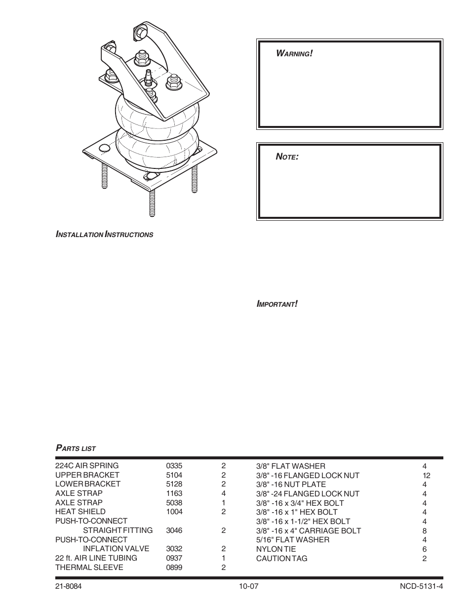 Rite-Ride 2085 User Manual | 12 pages