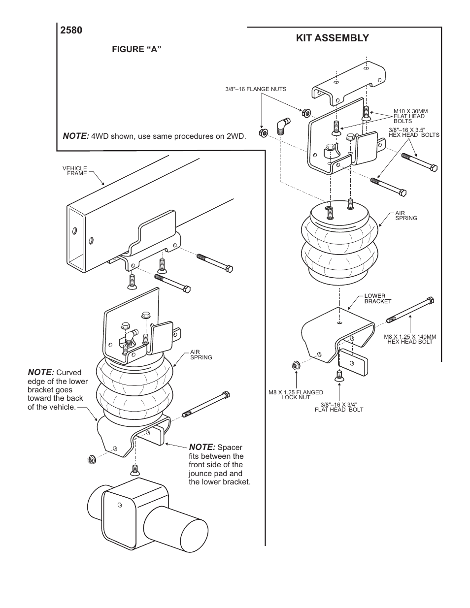 Kit assembly 2580, Figure “a | Rite-Ride 2580 User Manual | Page 2 / 4