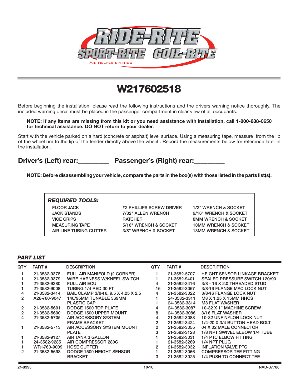 Rite-Ride 2518 User Manual | Page 2 / 19