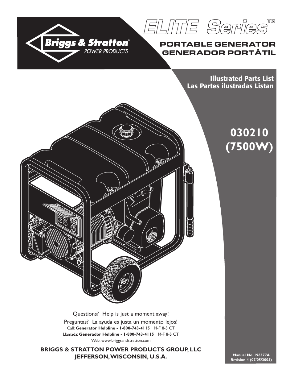 Briggs & Stratton 030210 User Manual | 6 pages