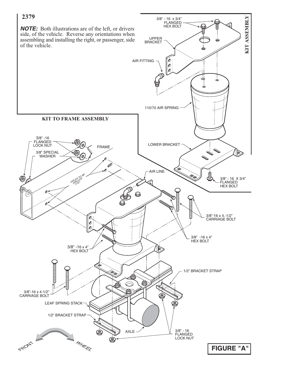 Figure "a, Kit assembl y, Kit to frame assembly | Rite-Ride 2379 User Manual | Page 2 / 12
