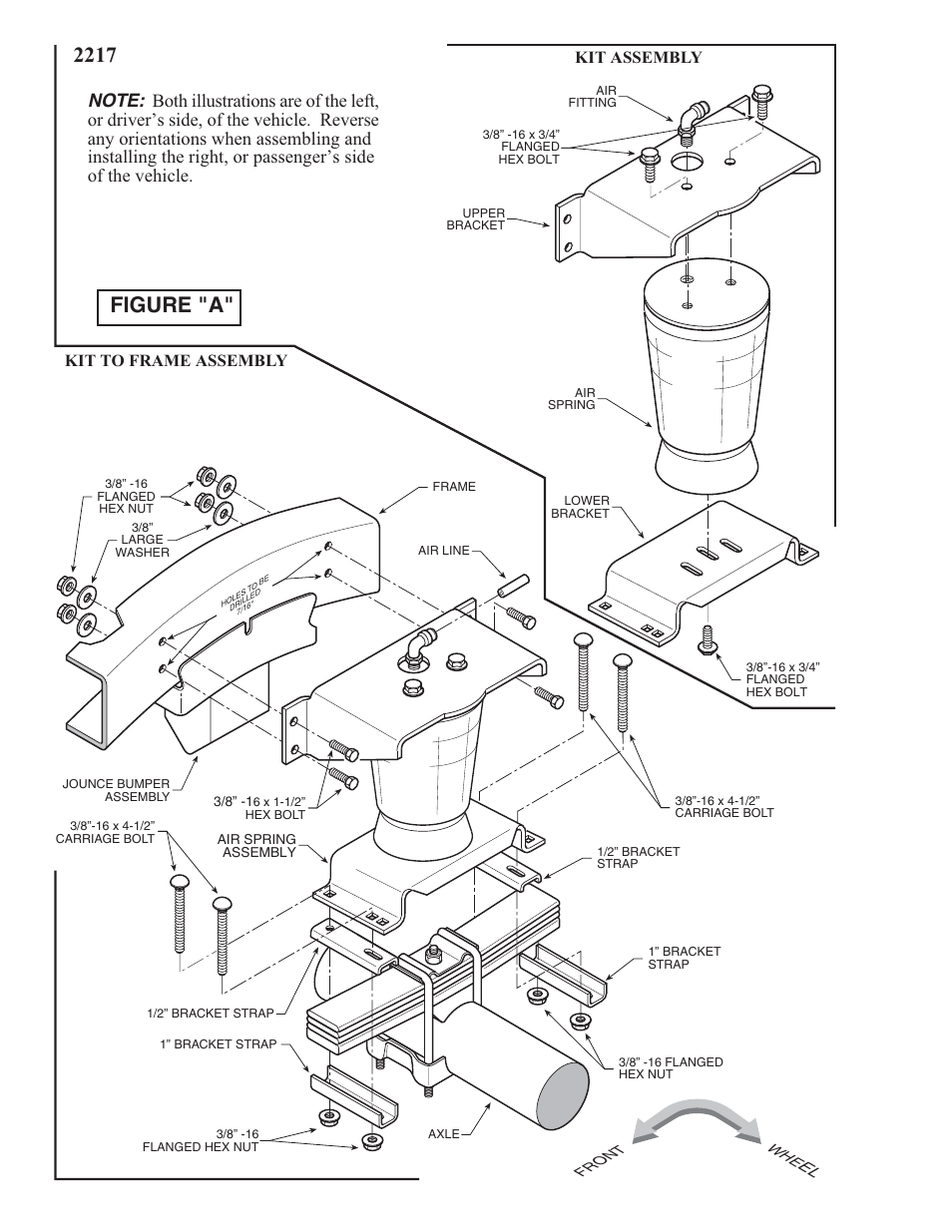 Figure "a, Kit to frame assembly, Kit assembly | Rite-Ride 2217 User Manual | Page 2 / 12