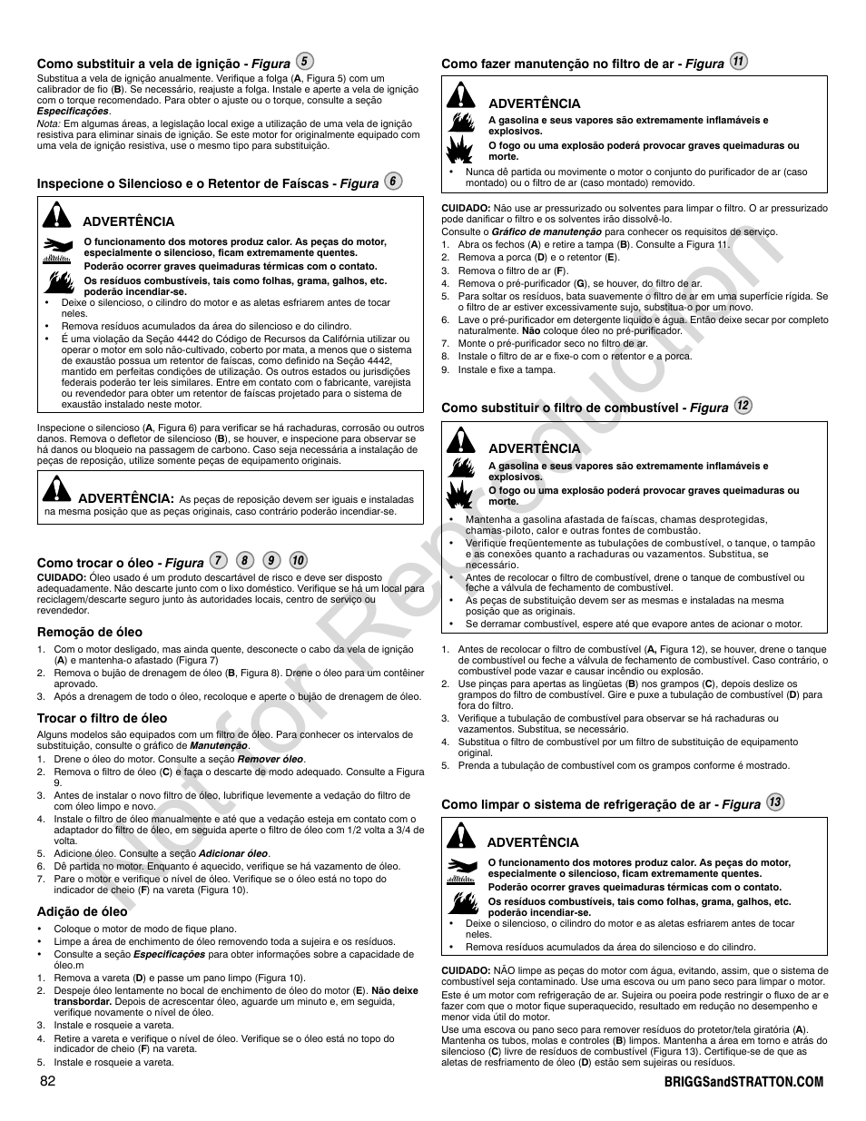 Not for reproduction | Briggs & Stratton VANGUARD 350000 User Manual | Page 82 / 92