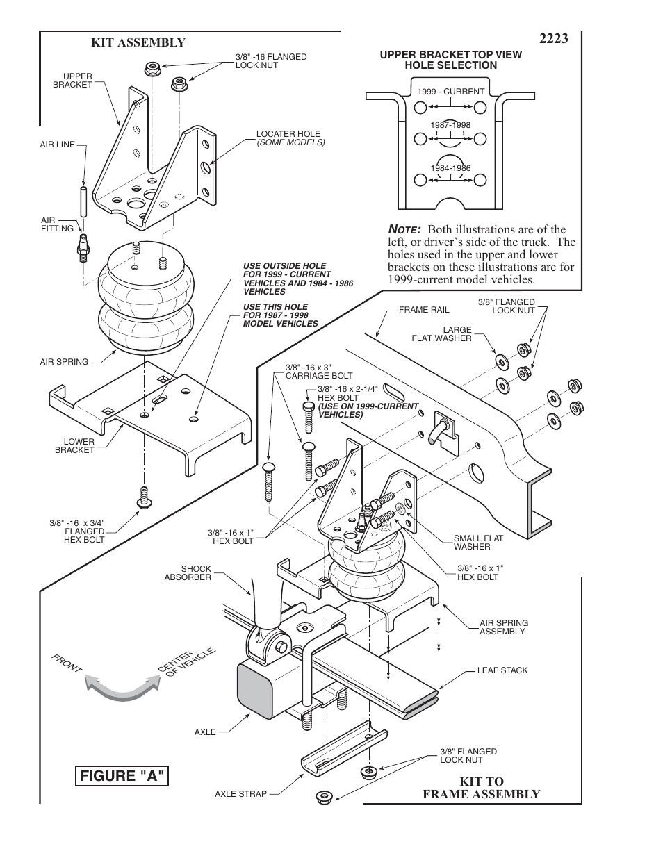 Figure "a, Kit assembly, Kit to frame assembly | Rite-Ride 2223 User Manual | Page 2 / 12