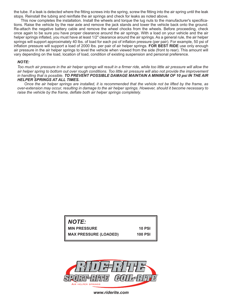Rite-Ride 2565 User Manual | Page 4 / 4