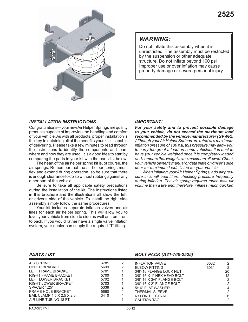 Rite-Ride 2525 User Manual | 12 pages