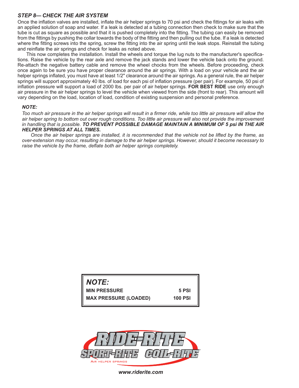 Rite-Ride 2525 User Manual | Page 4 / 12