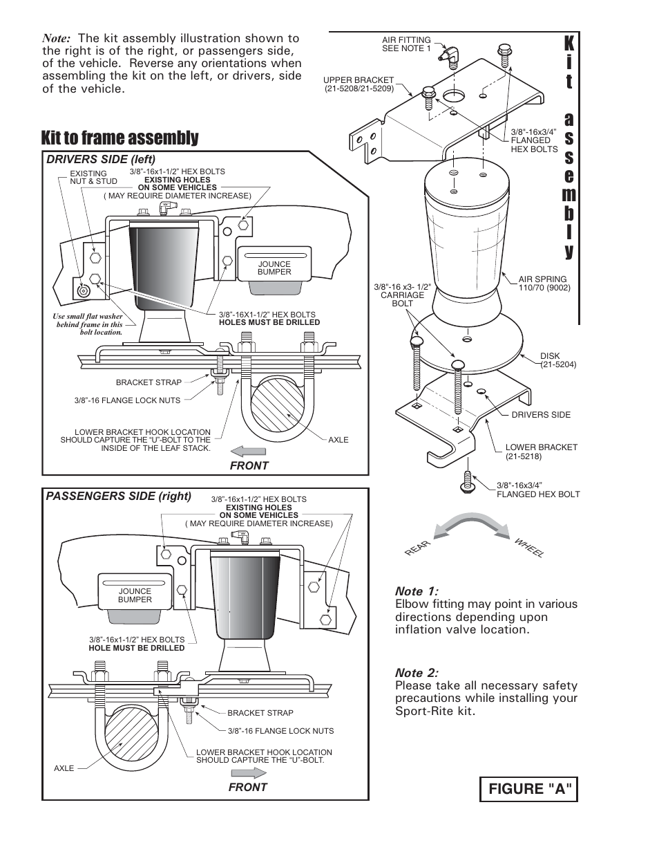 Kit to frame assembly, Figure "a | Rite-Ride 2165 User Manual | Page 2 / 12