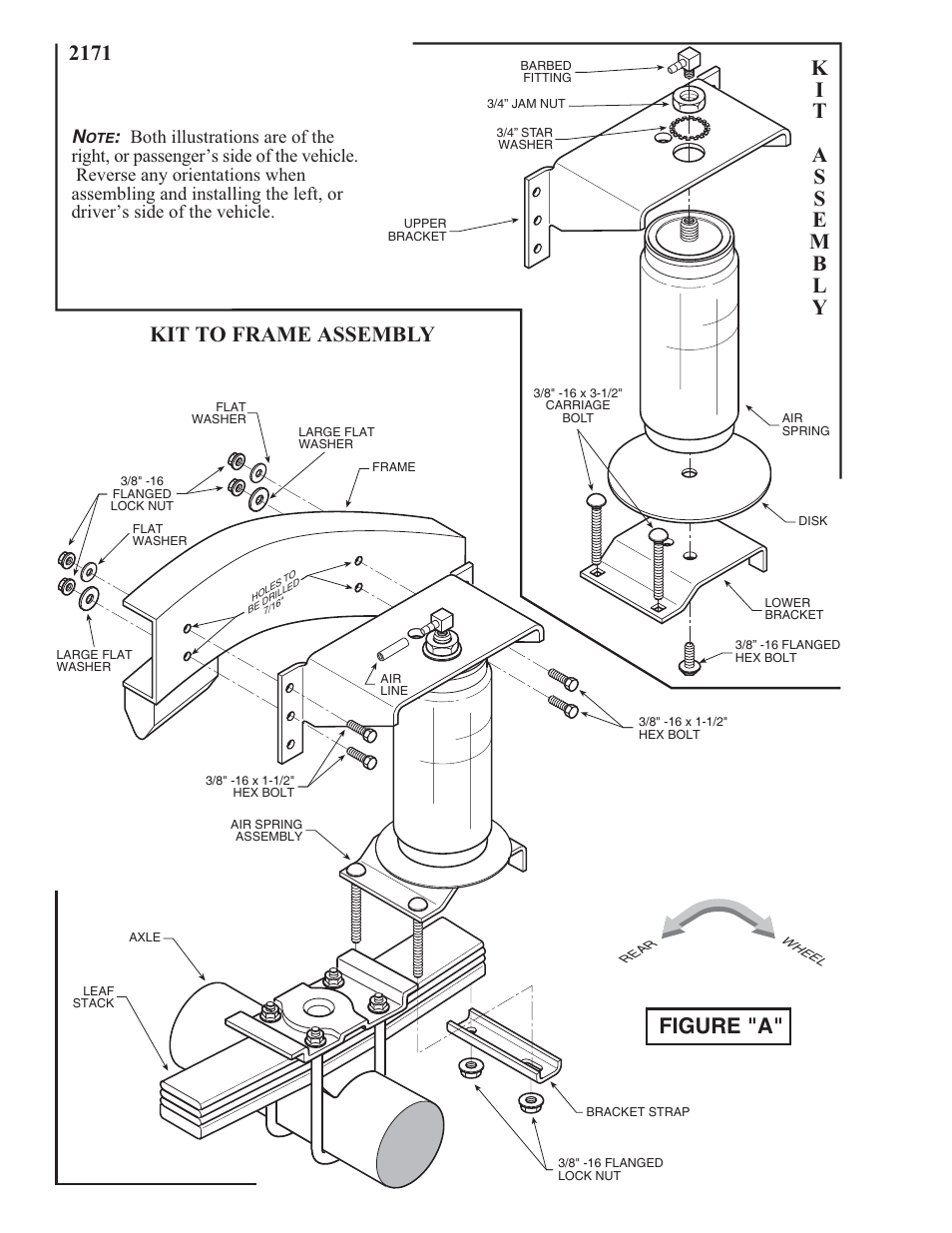 Kit to frame assembly, Figure "a | Rite-Ride 2171 User Manual | Page 2 / 12