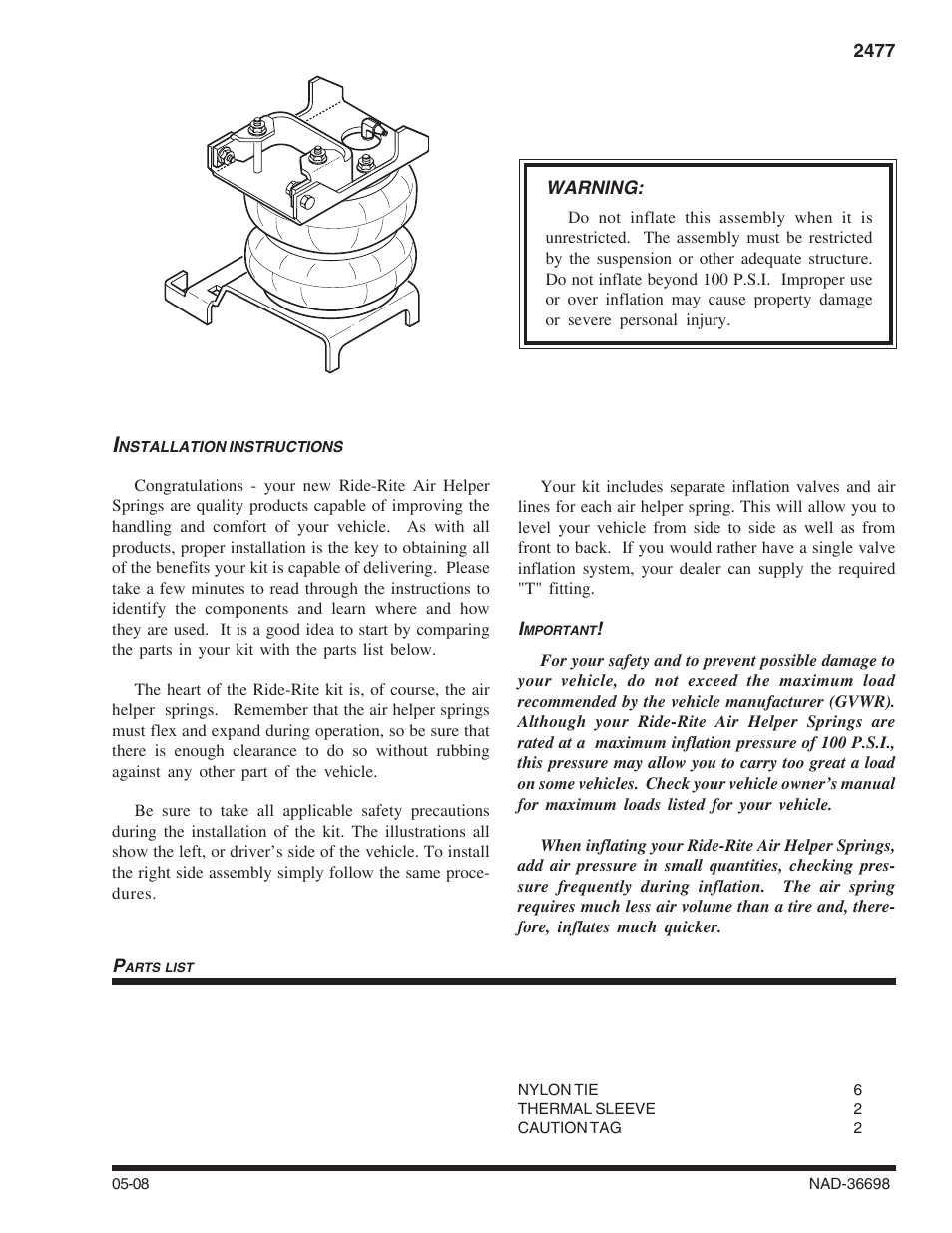Rite-Ride 2477 User Manual | 12 pages