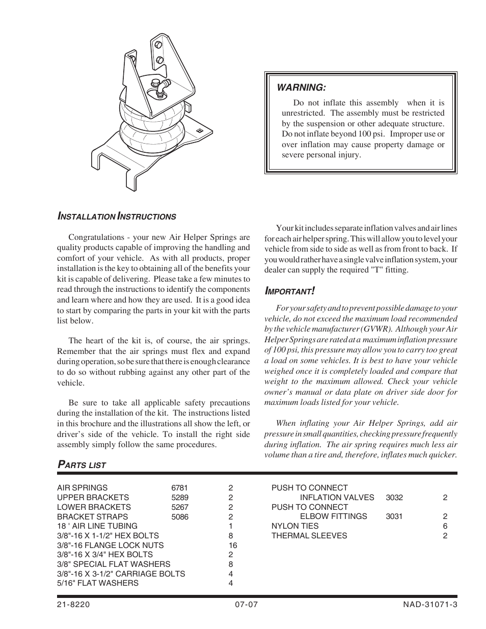 Rite-Ride 2245 User Manual | 12 pages