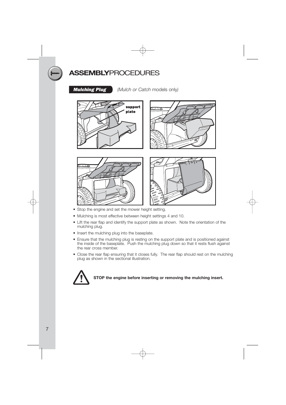 Assembly procedures | Briggs & Stratton Electric Lawnmower User Manual | Page 10 / 28