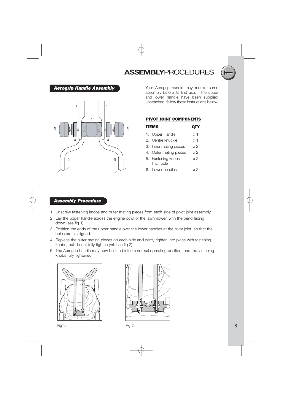 Assembly procedures | Briggs & Stratton Electric Lawnmower User Manual | Page 11 / 28