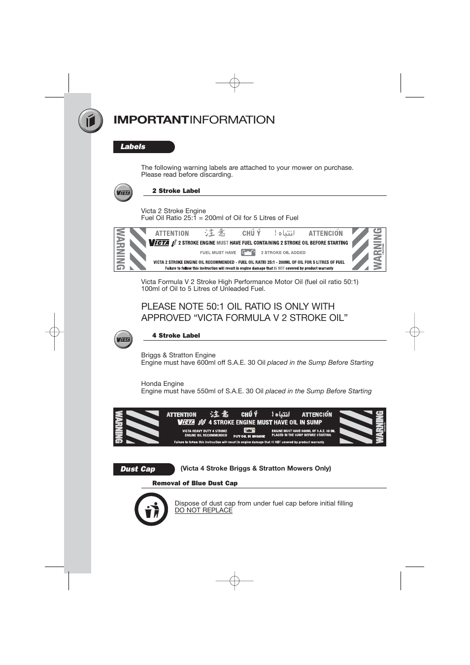 Important information | Briggs & Stratton Electric Lawnmower User Manual | Page 2 / 28