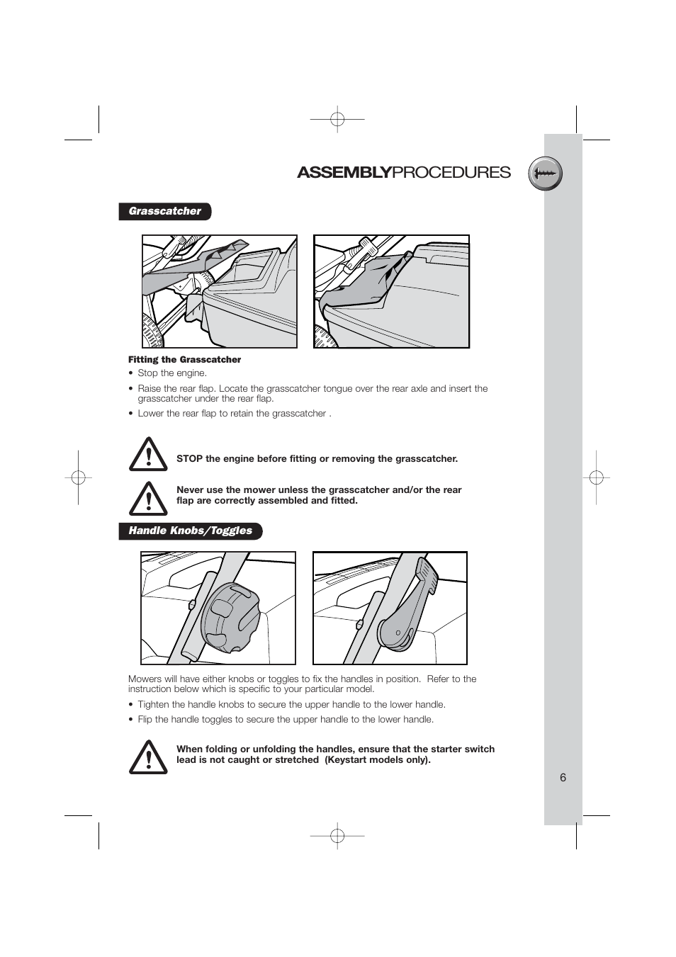 Assembly procedures | Briggs & Stratton Electric Lawnmower User Manual | Page 9 / 28