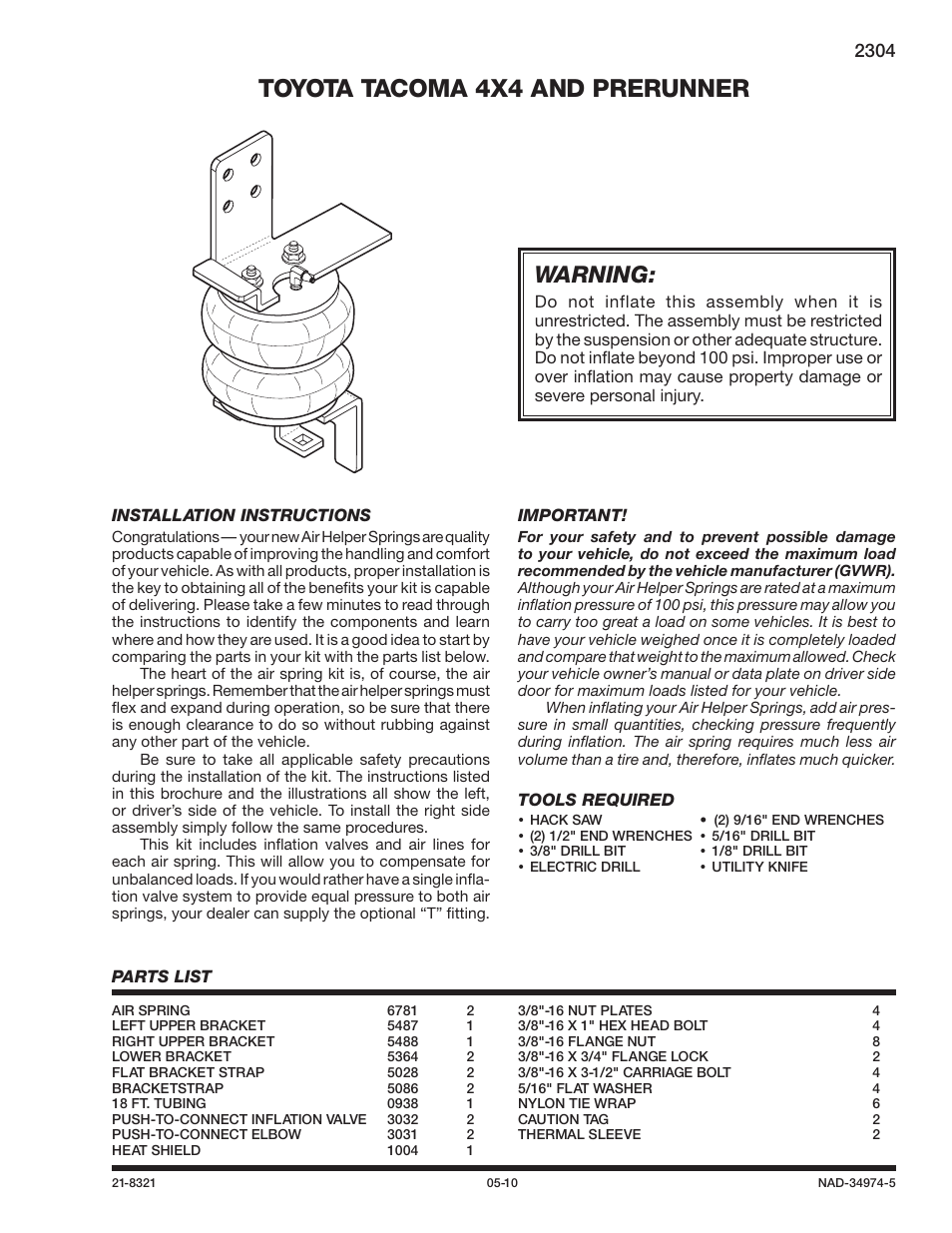 Rite-Ride 2304 User Manual | 12 pages