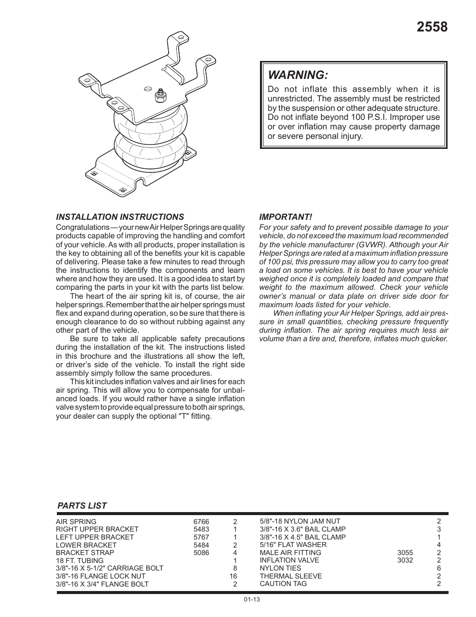 Rite-Ride 2558 User Manual | 12 pages