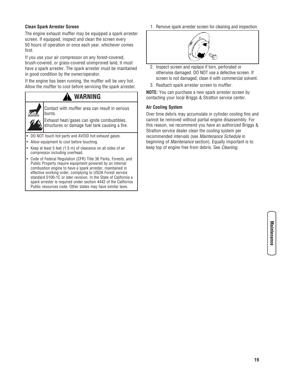 Entreposage, Warning | Briggs & Stratton 203721GS User Manual | Page 19 / 84