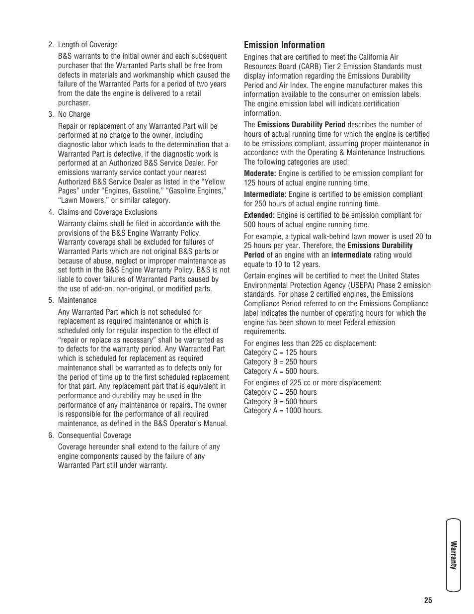 Briggs & Stratton 203721GS User Manual | Page 25 / 84