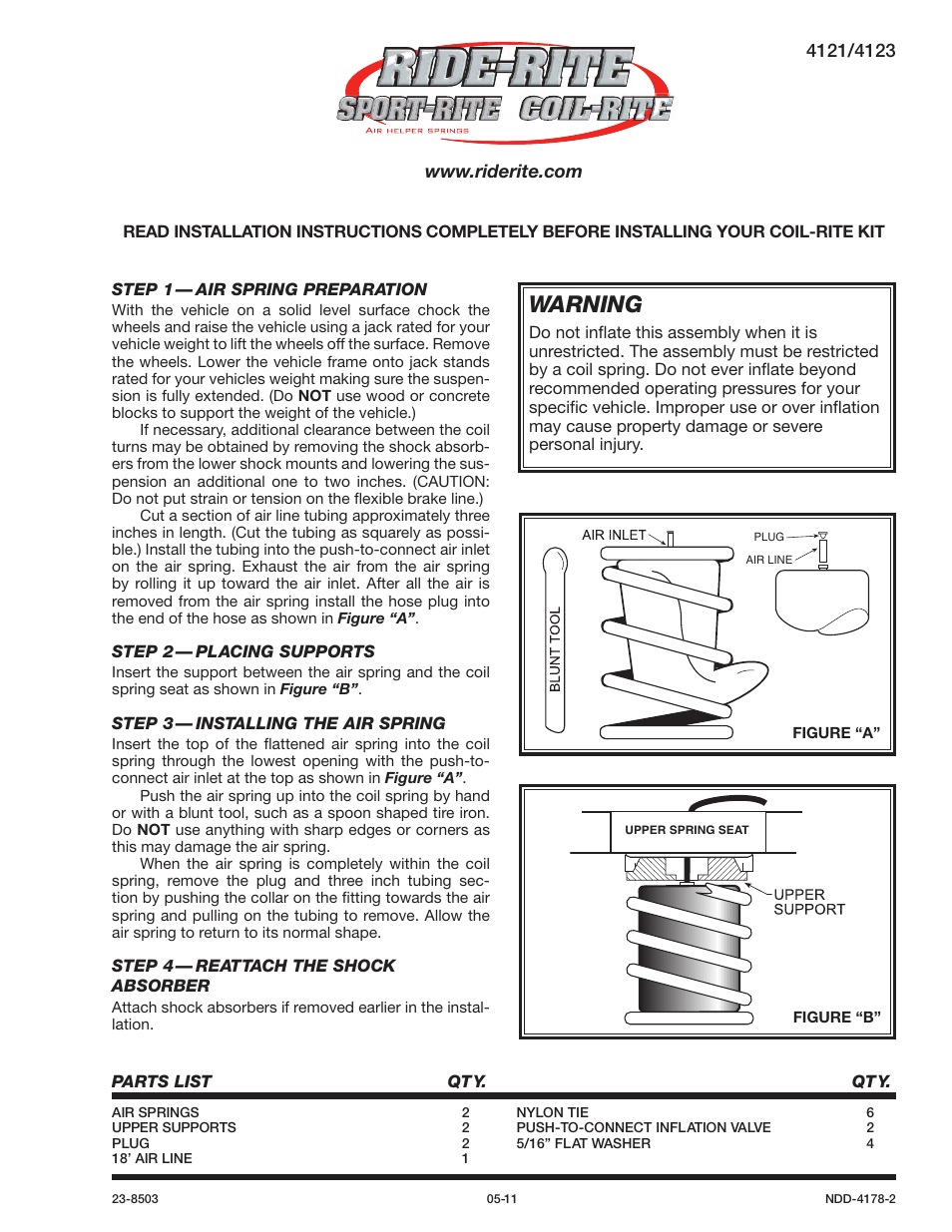 Rite-Ride 4123 User Manual | 4 pages