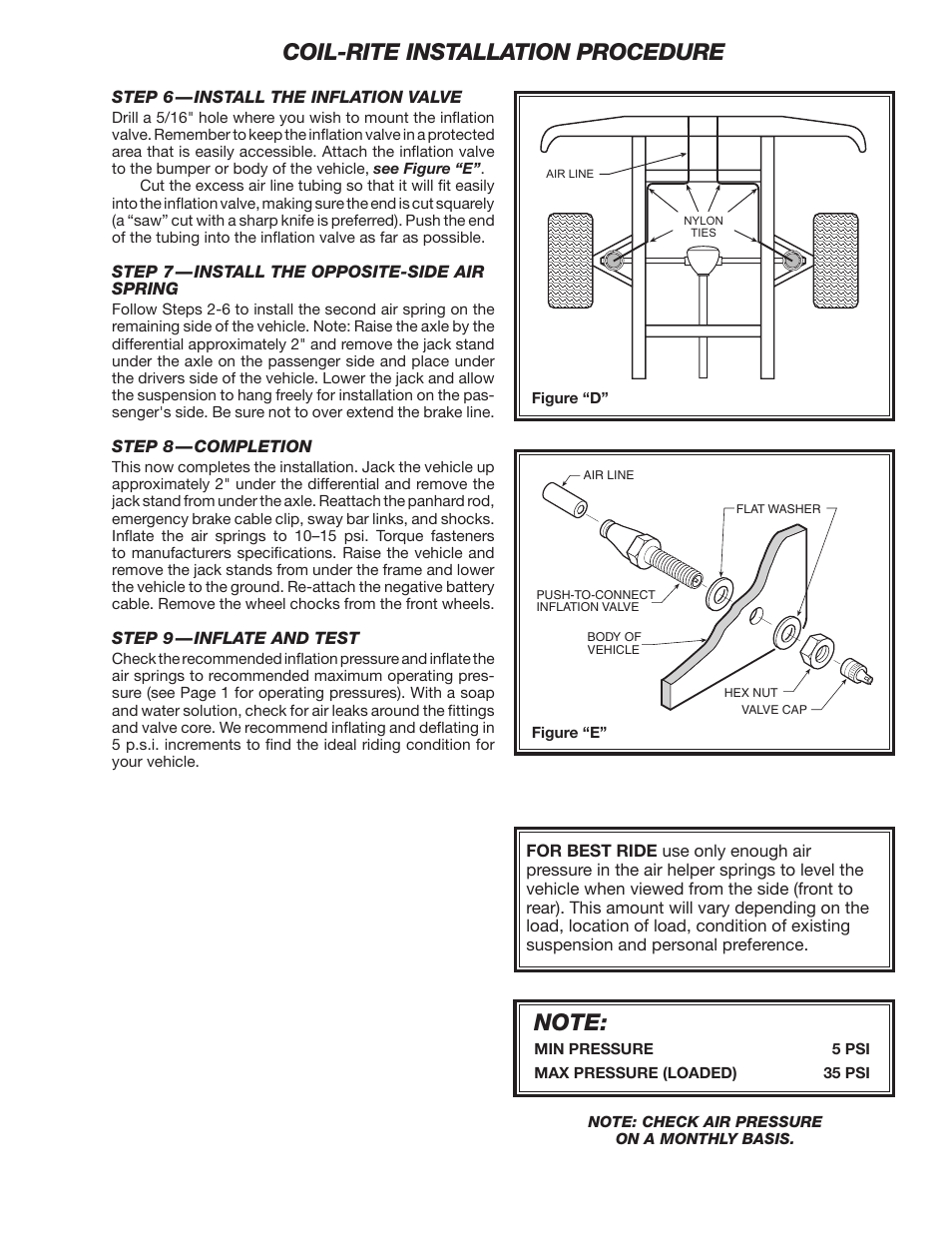 Coil-rite installation procedure | Rite-Ride 4173 User Manual | Page 3 / 6