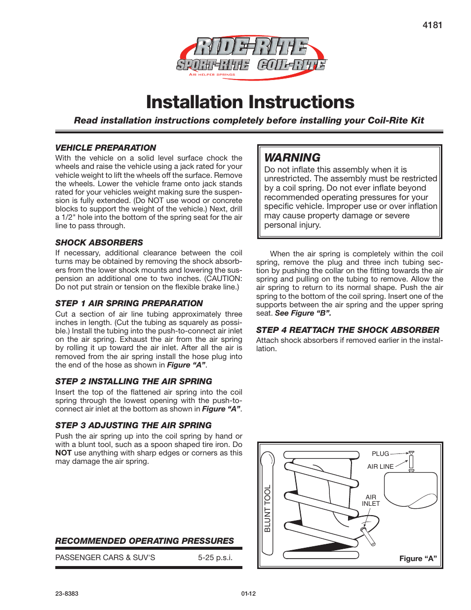 Rite-Ride 4181 User Manual | 4 pages
