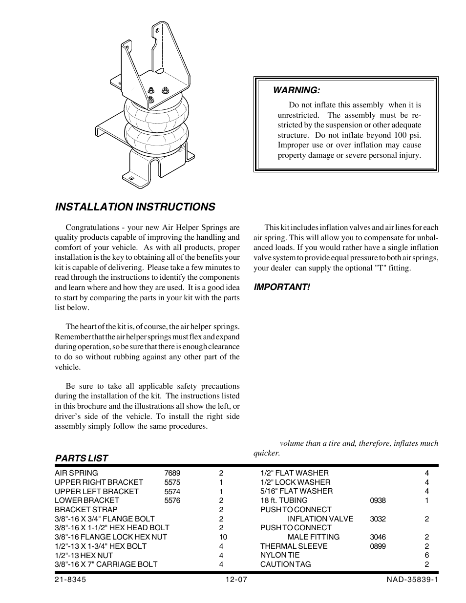 Rite-Ride 2457 User Manual | 12 pages