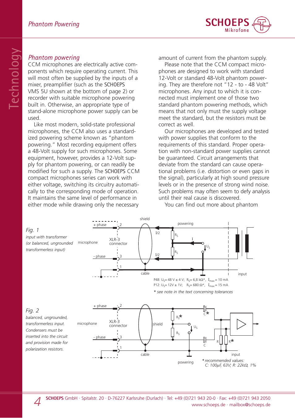 Technology, Phantom powering, Fig. 2 | Fig. 1 | SCHOEPS CCM User Manual | Page 4 / 24