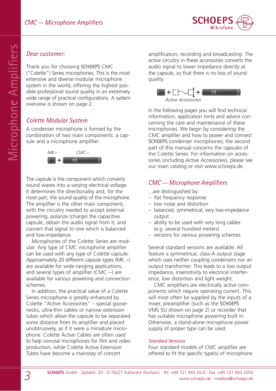 Microphone amplifiers | SCHOEPS MK xx User Manual | Page 3 / 24