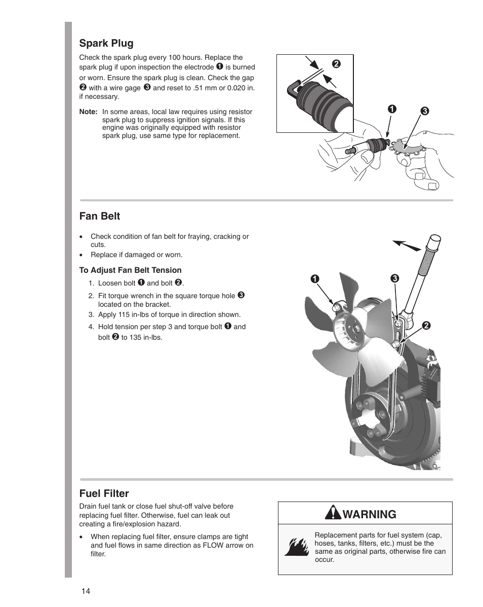 Км л, Лк м, Warning | Spark plug, Fan belt, Fuel filter | Briggs & Stratton 470000 User Manual | Page 14 / 20