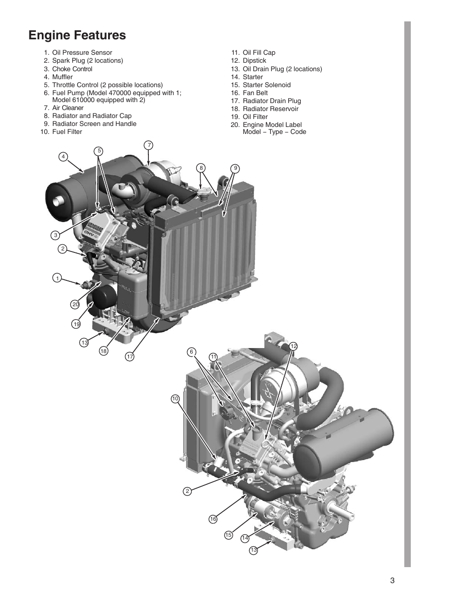 Engine features | Briggs & Stratton 470000 User Manual | Page 3 / 20