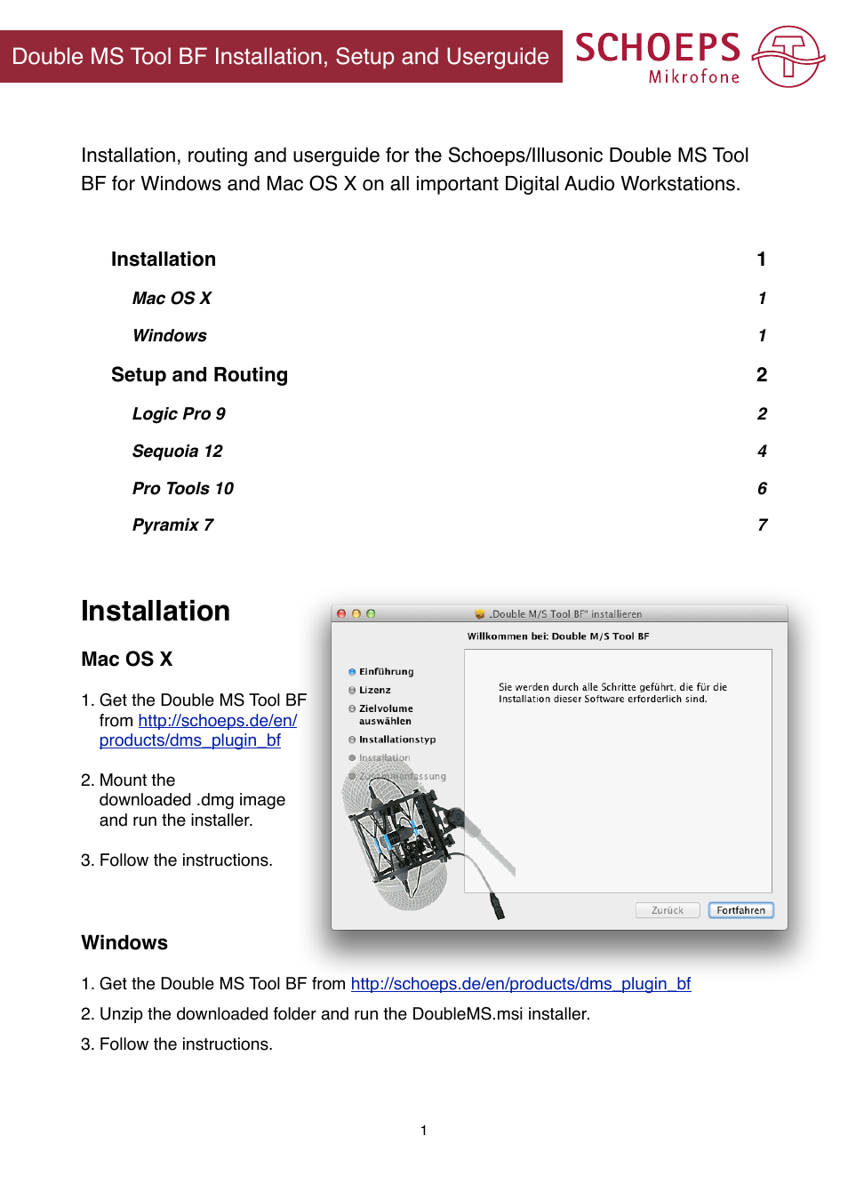SCHOEPS Double MS Tool BF (2012) User Manual | 9 pages