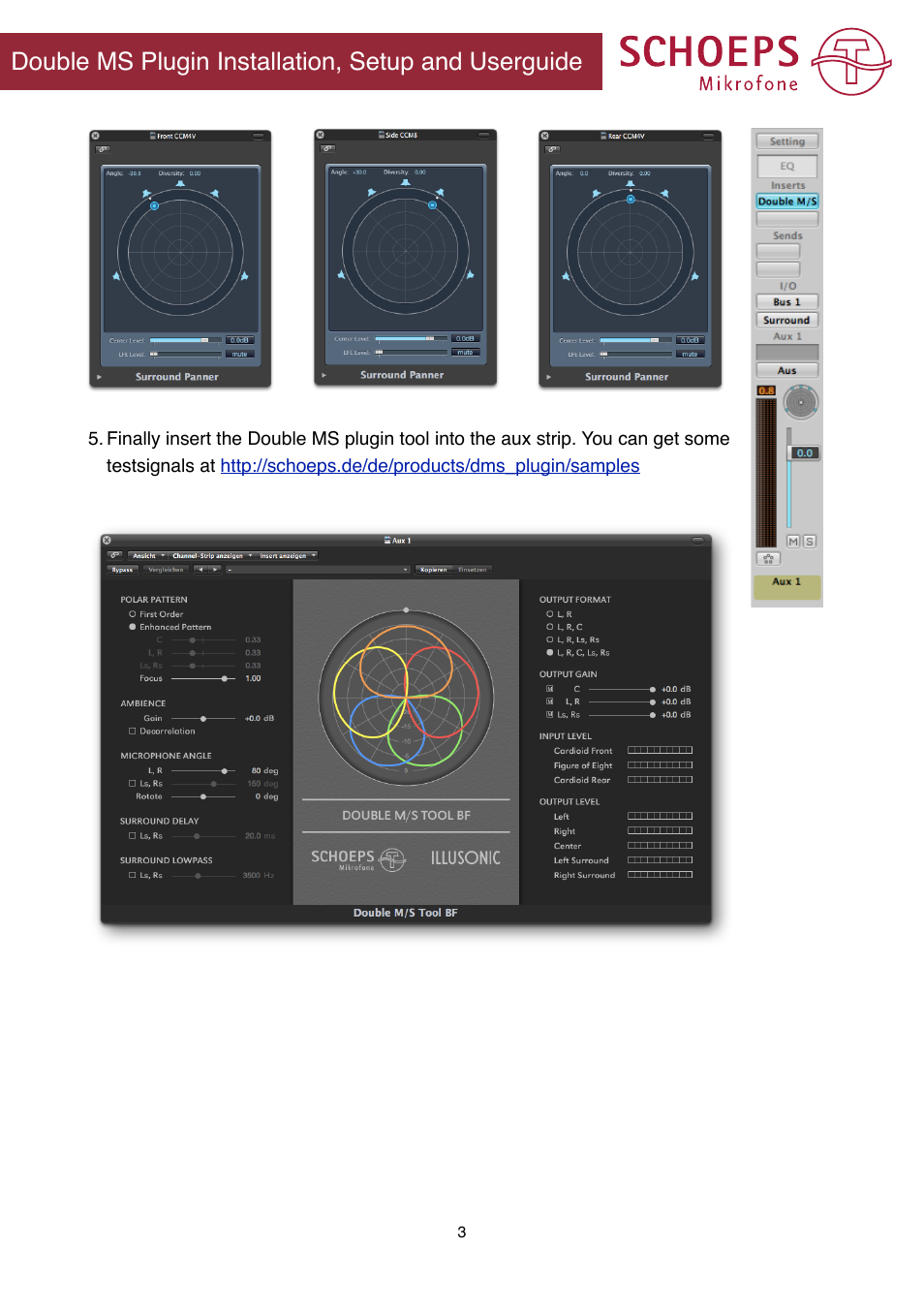 Double ms plugin installation, setup and userguide | SCHOEPS Double MS Tool BF (2012) User Manual | Page 3 / 9