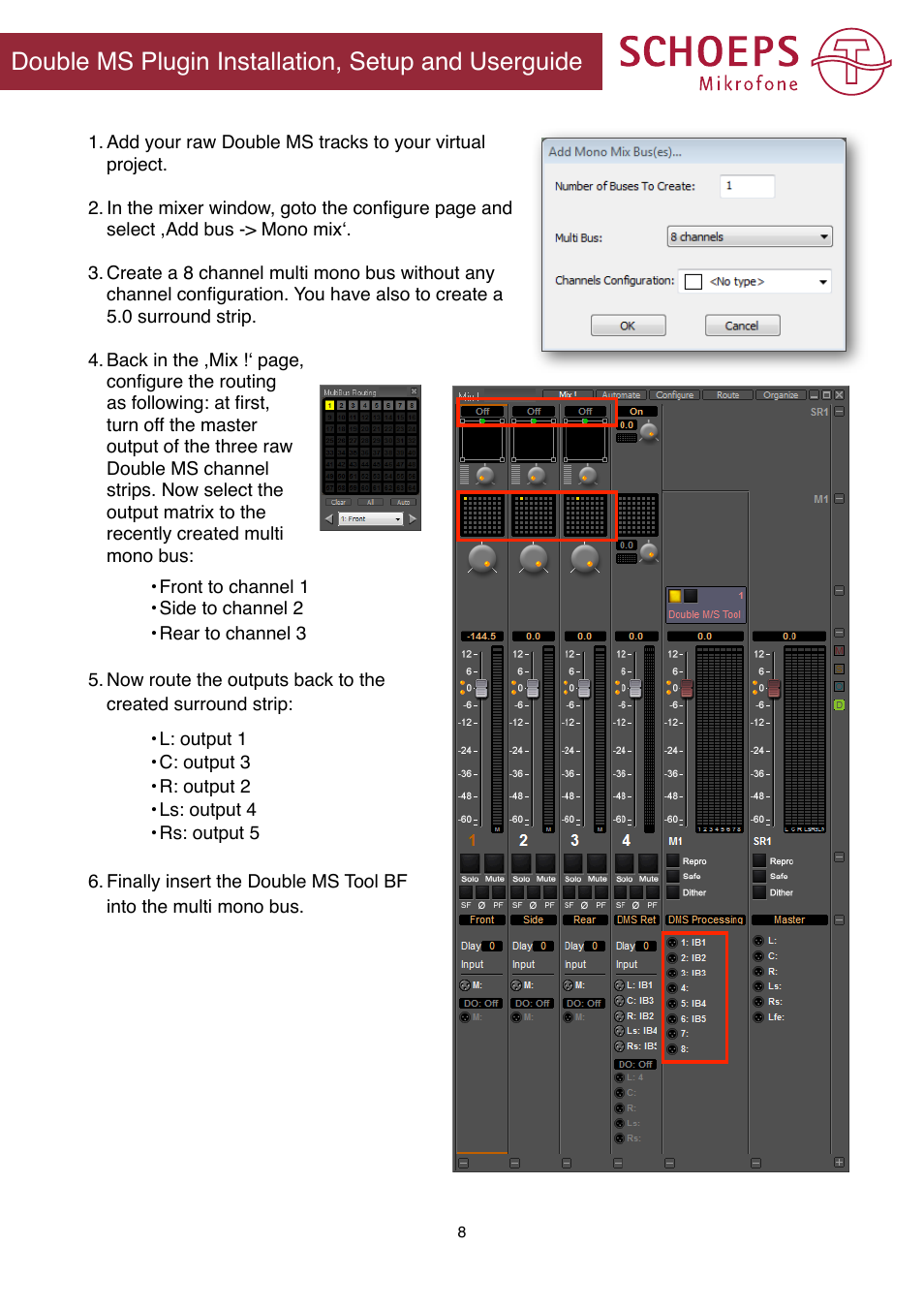 Double ms plugin installation, setup and userguide | SCHOEPS Double MS Tool BF (2012) User Manual | Page 8 / 9
