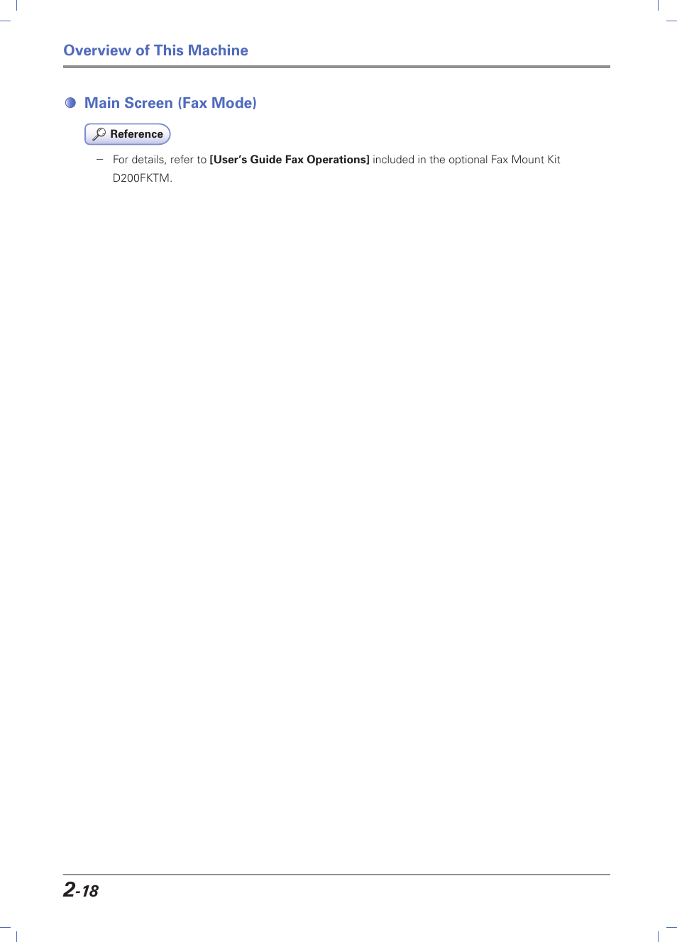 Main screen (fax mode), Main screen (fax mode) -18 | Sindoh D202 User Manual | Page 48 / 94
