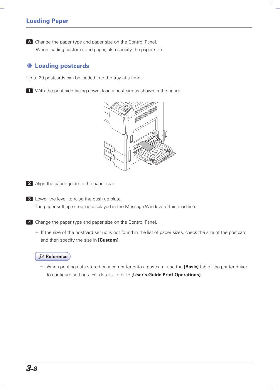 Loading postcards, Loading postcards -8, Loading paper | Sindoh D202 User Manual | Page 58 / 94