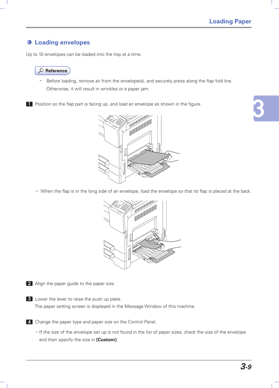 Loading envelopes, Loading envelopes -9 | Sindoh D202 User Manual | Page 59 / 94