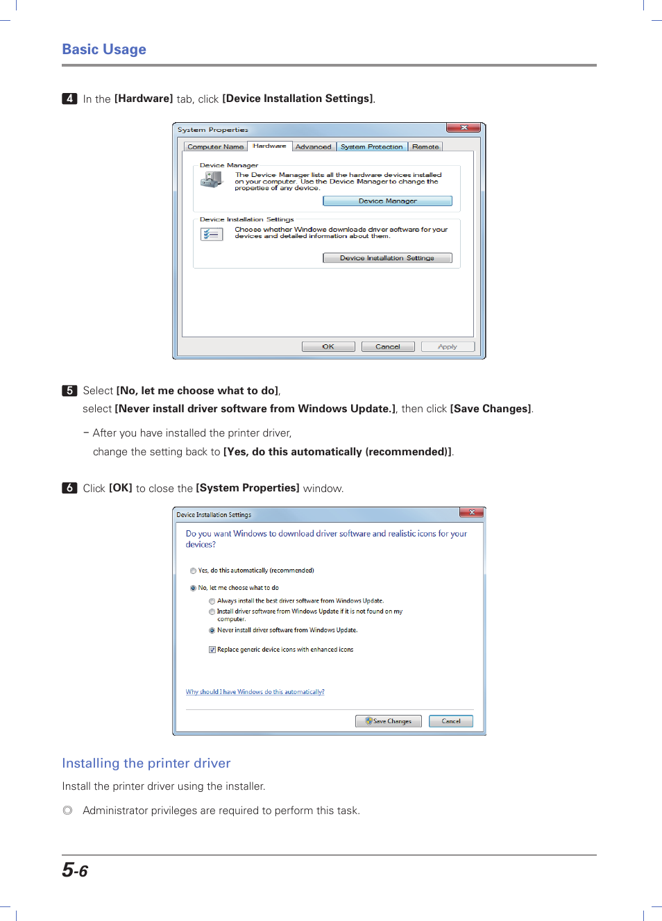 Installing the printer driver, Installing the printer driver -6, Basic usage | Sindoh D202 User Manual | Page 70 / 94