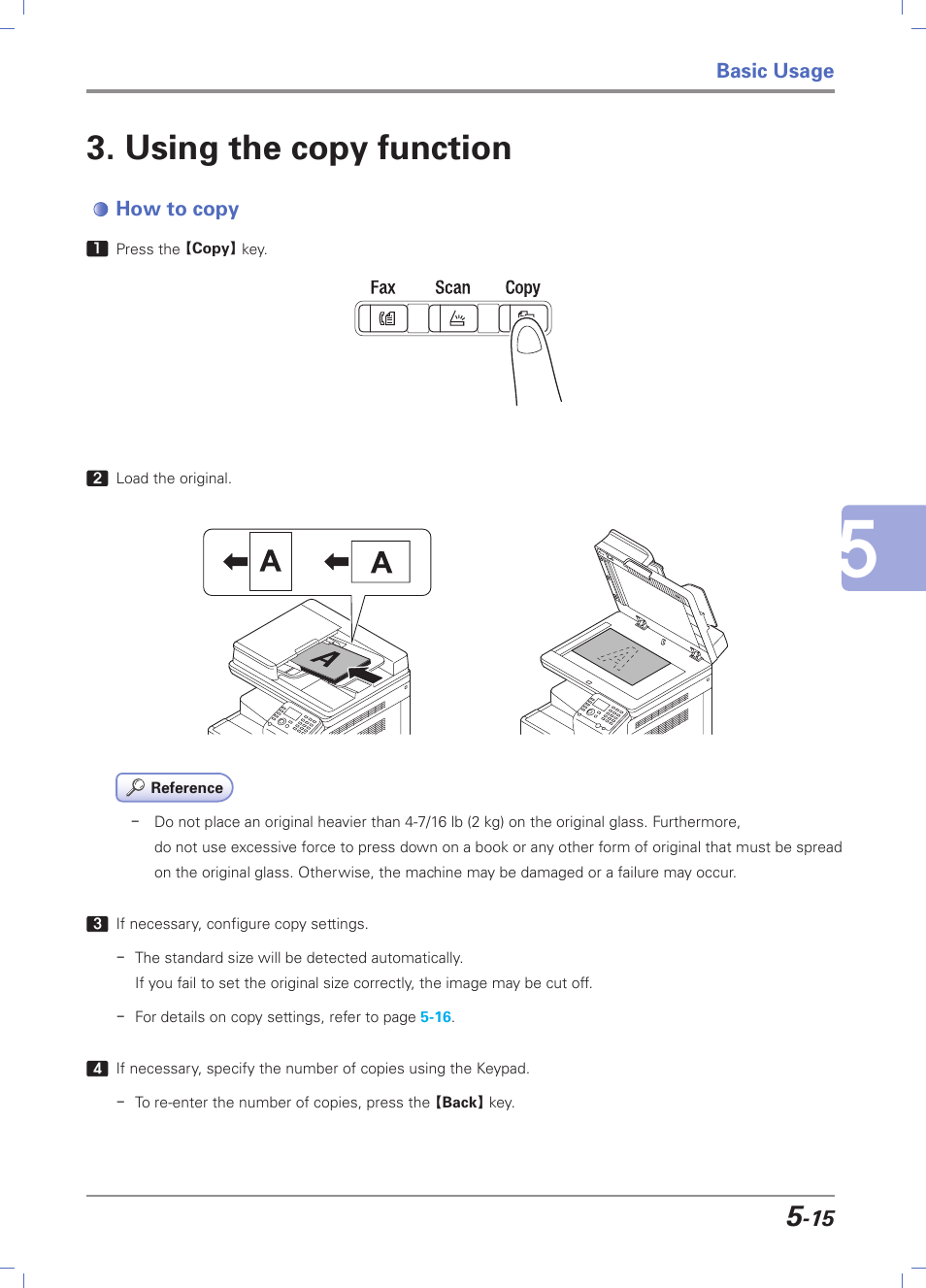 Using the copy function, How to copy, Using the copy function -15 | How to copy -15 | Sindoh D202 User Manual | Page 79 / 94