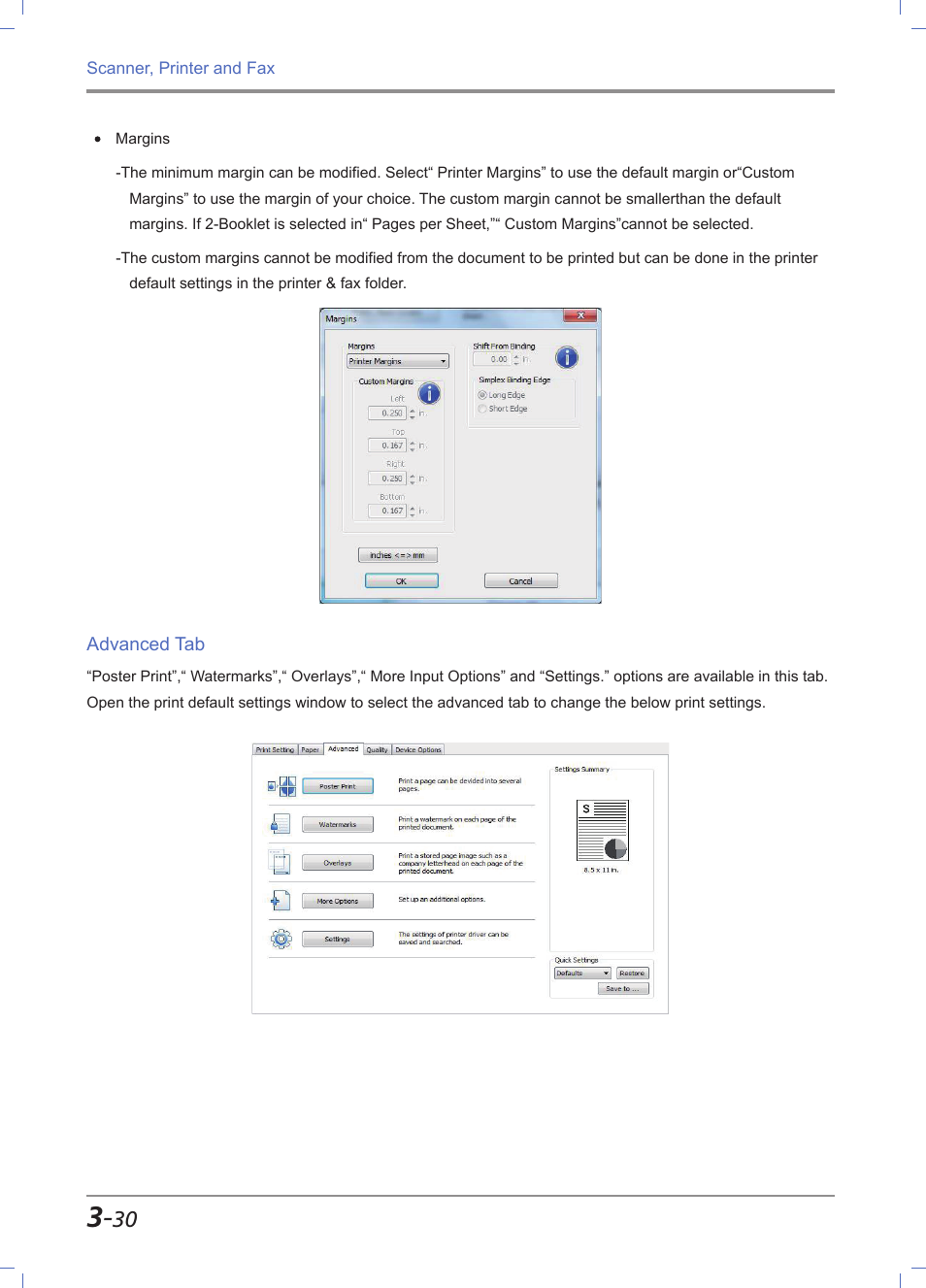 Advanced tab, Advanced tab -30 | Sindoh M612 User Manual | Page 118 / 284