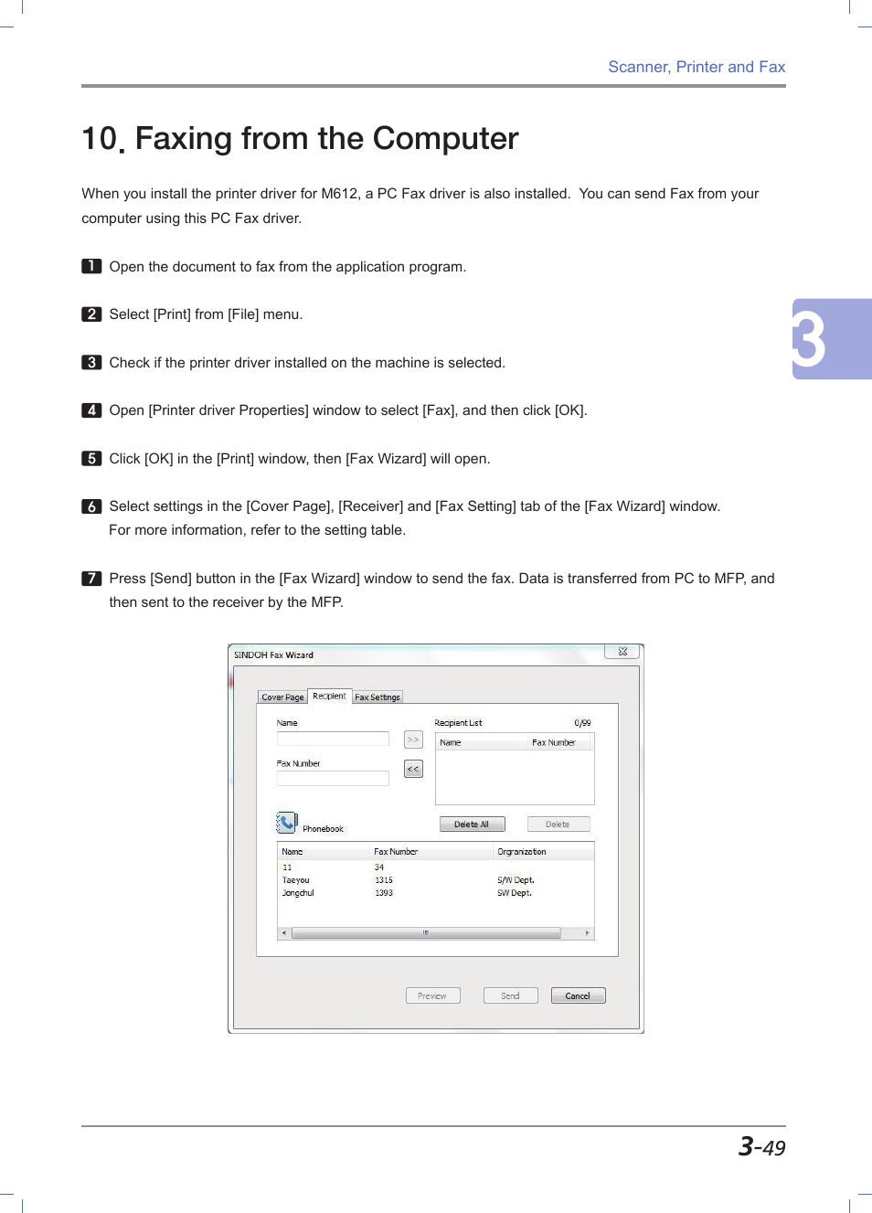 Faxing from the computer, Faxing from the computer -49 | Sindoh M612 User Manual | Page 137 / 284