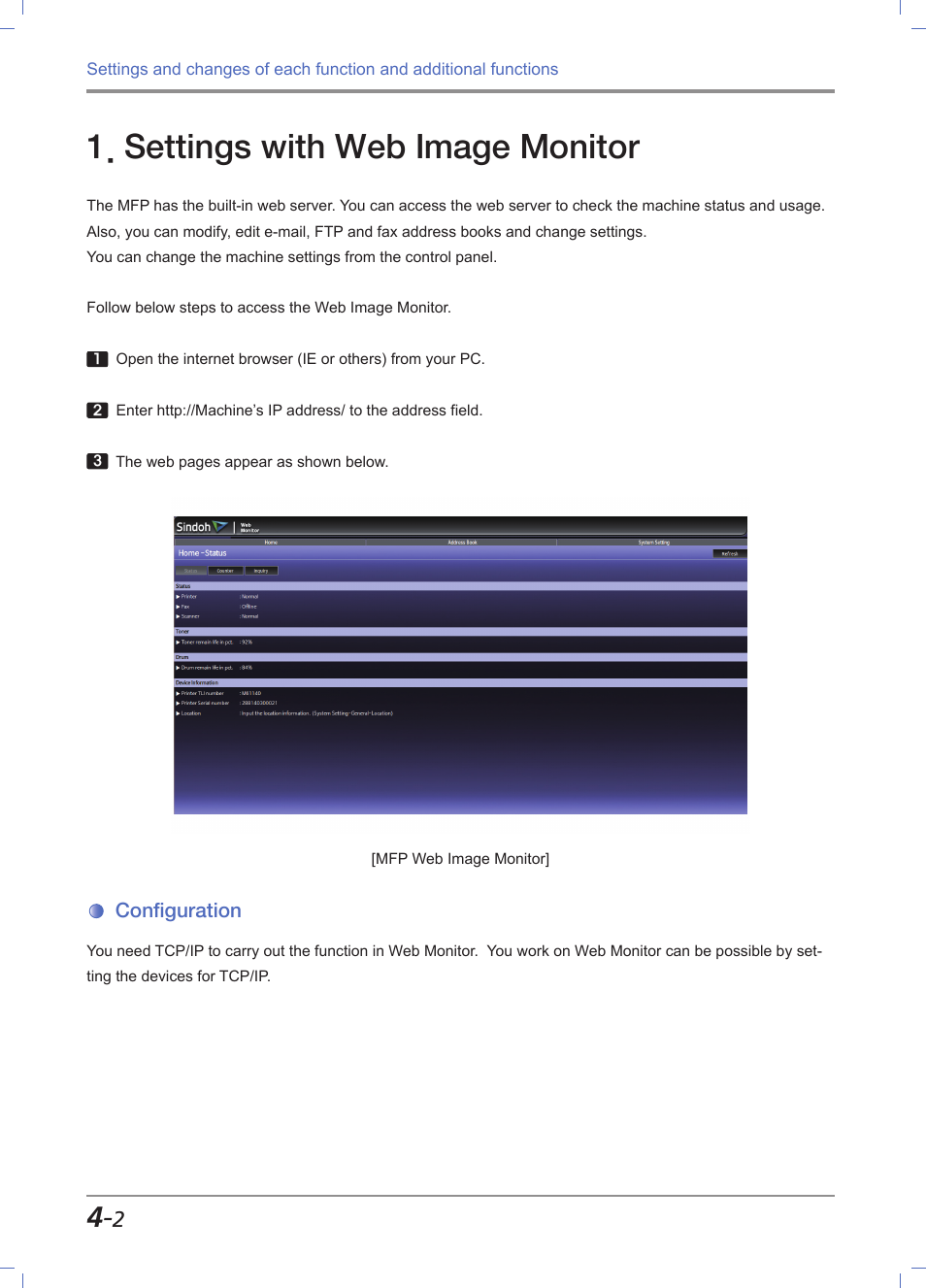 Settings with web image monitor, Configuration, Settings with web image monitor -2 | Configuration -2 | Sindoh M612 User Manual | Page 144 / 284