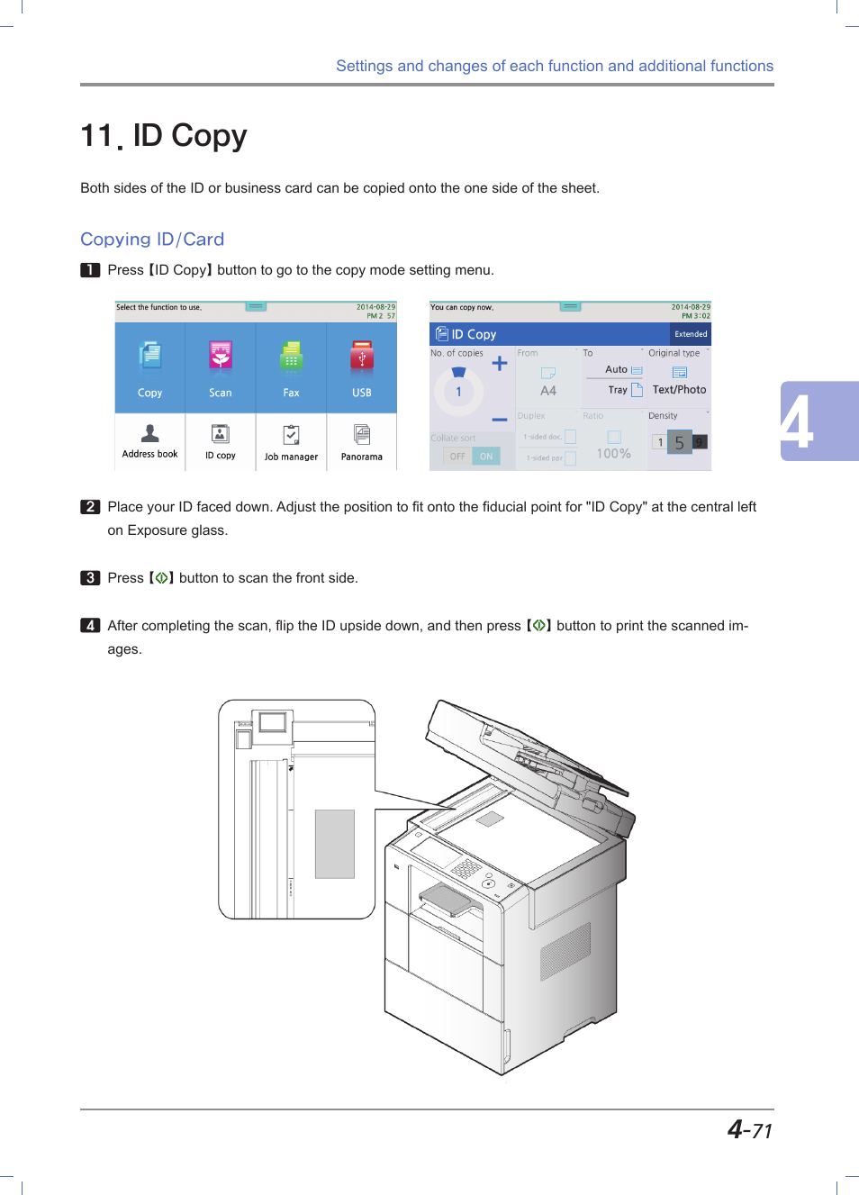 Id copy, Id copy -71, Copying id/card -71 | Sindoh M612 User Manual | Page 213 / 284