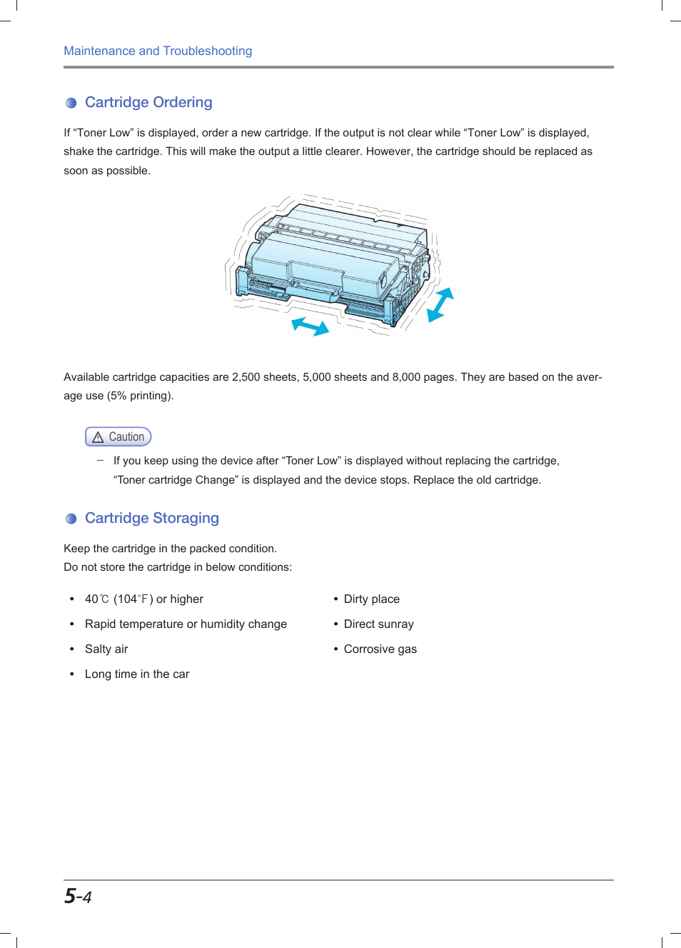 Cartridge ordering, Cartridge storaging, Cartridge ordering -4 | Cartridge storaging -4 | Sindoh M612 User Manual | Page 230 / 284