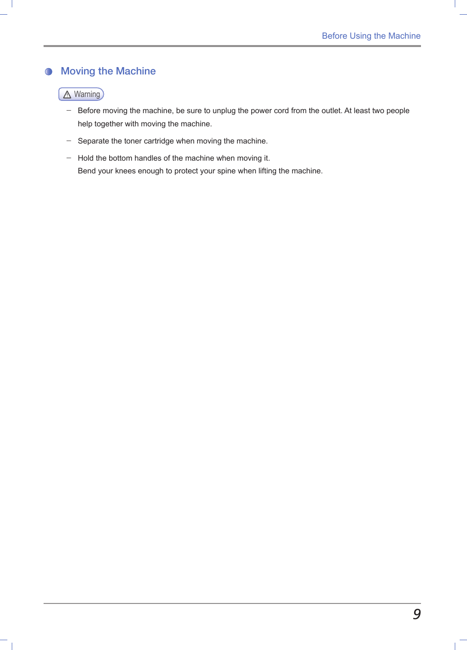 Moving the machine | Sindoh M612 User Manual | Page 25 / 284