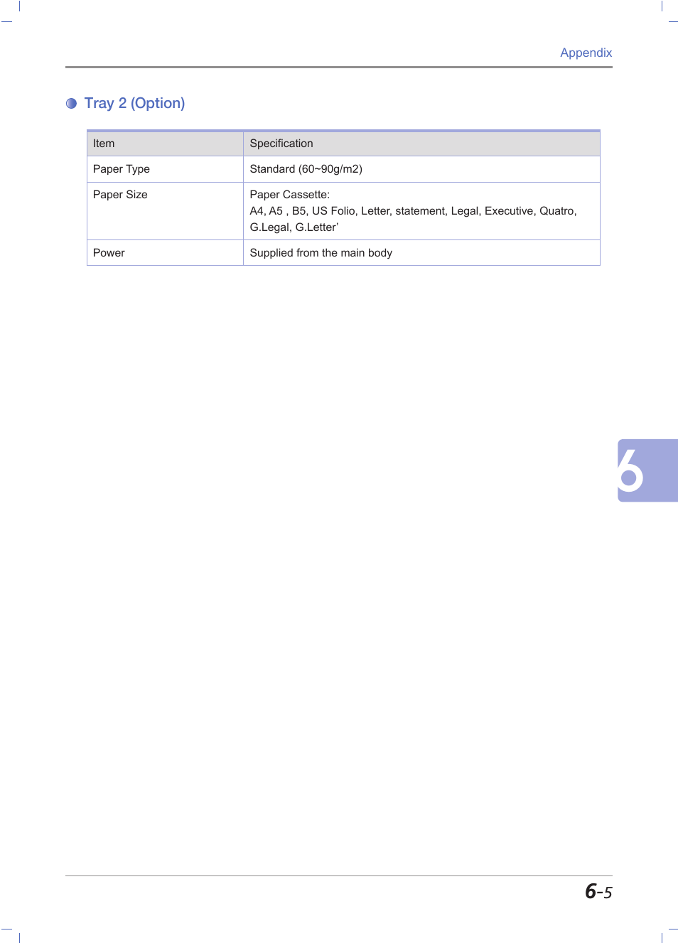 Tray 2 (option), Tray 2 (option) -5 | Sindoh M612 User Manual | Page 281 / 284