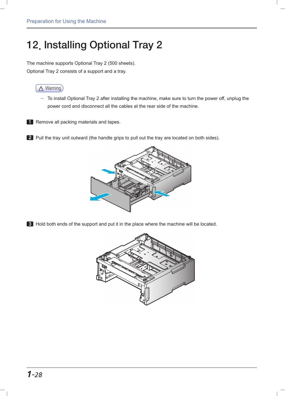 Installing optional tray 2, Installing optional tray 2 -28 | Sindoh M612 User Manual | Page 58 / 284