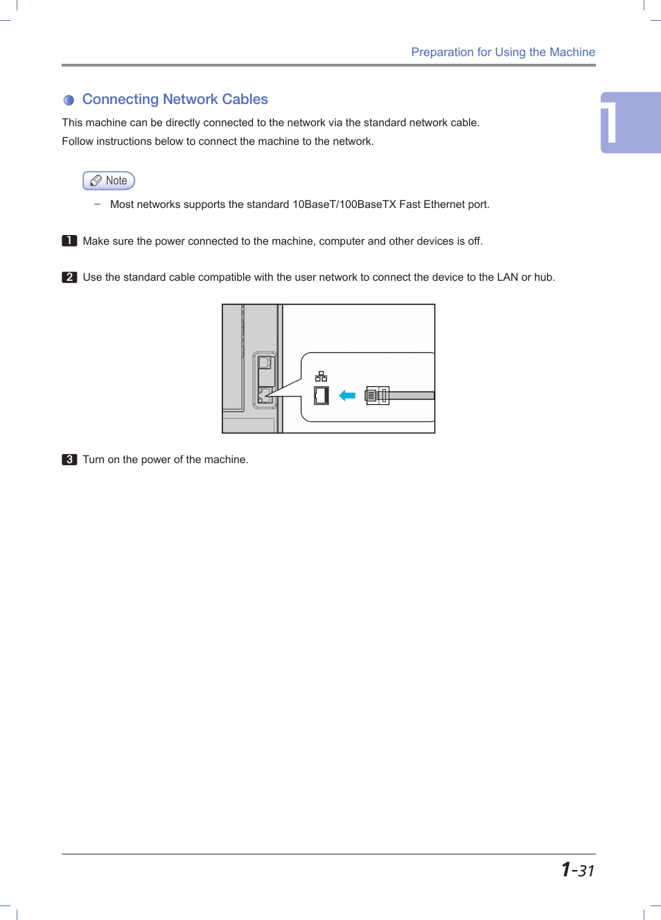 Connecting network cables, Connecting network cables -31 | Sindoh M612 User Manual | Page 61 / 284