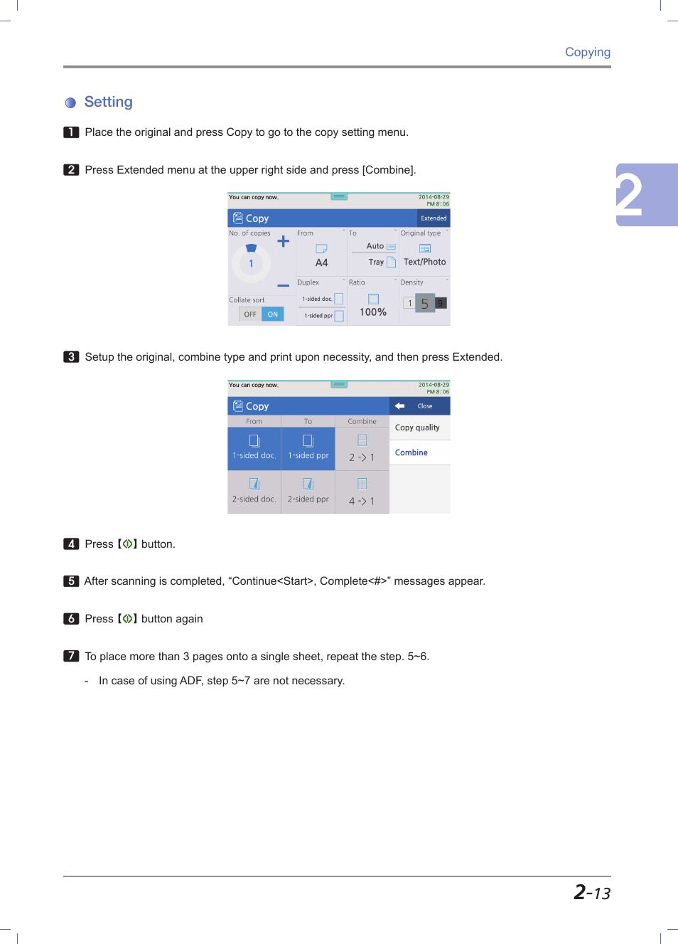 Setting, Setting -13 | Sindoh M612 User Manual | Page 83 / 284